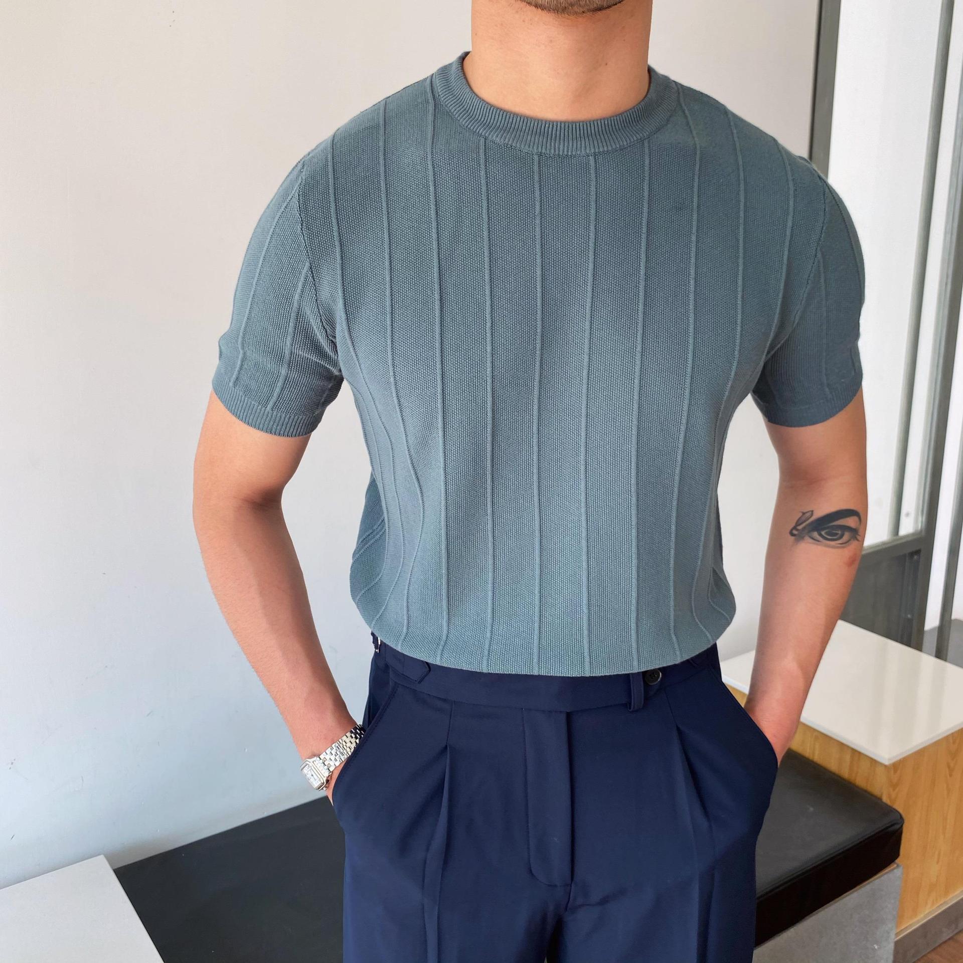 Cannes T-Shirt gerippt - Altes Geld