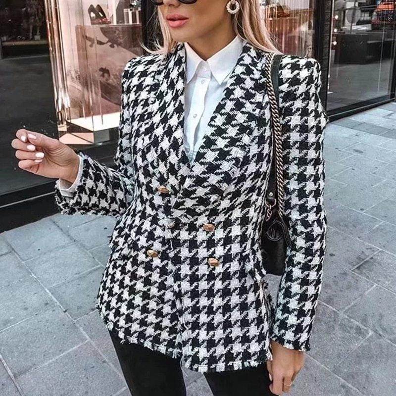 Retro-Karierte Jacke - Altes Geld