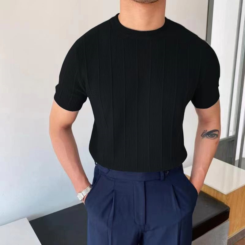 Cannes T-Shirt gerippt - Altes Geld
