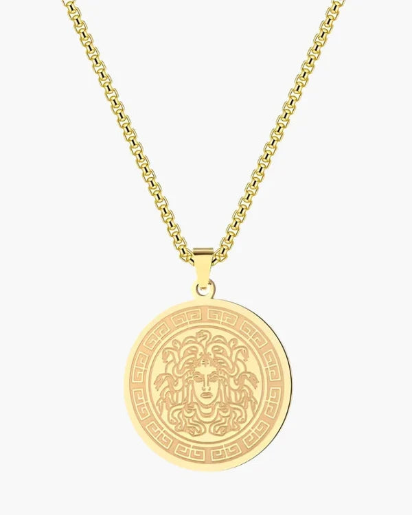 Medusa Lange Kette (Gold & Silber) - Altes Geld