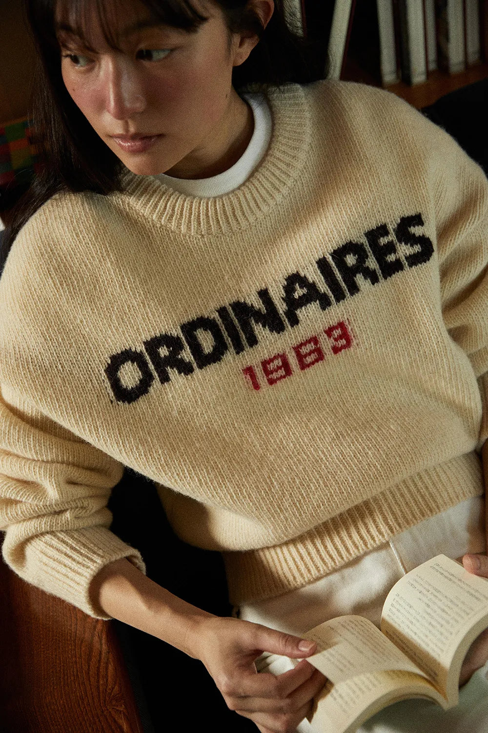 Retro-Alphabet-Strickpullover - Altes Geld
