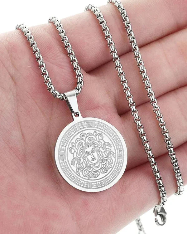 Medusa Lange Kette (Gold & Silber) - Altes Geld