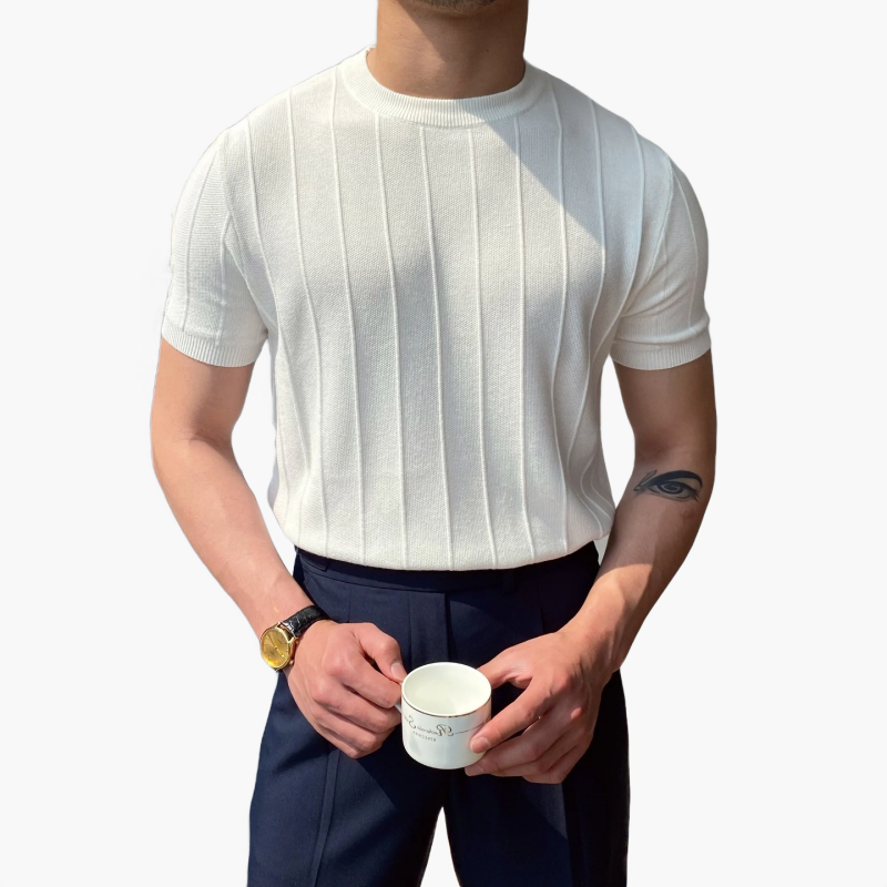 Cannes T-Shirt gerippt - Altes Geld