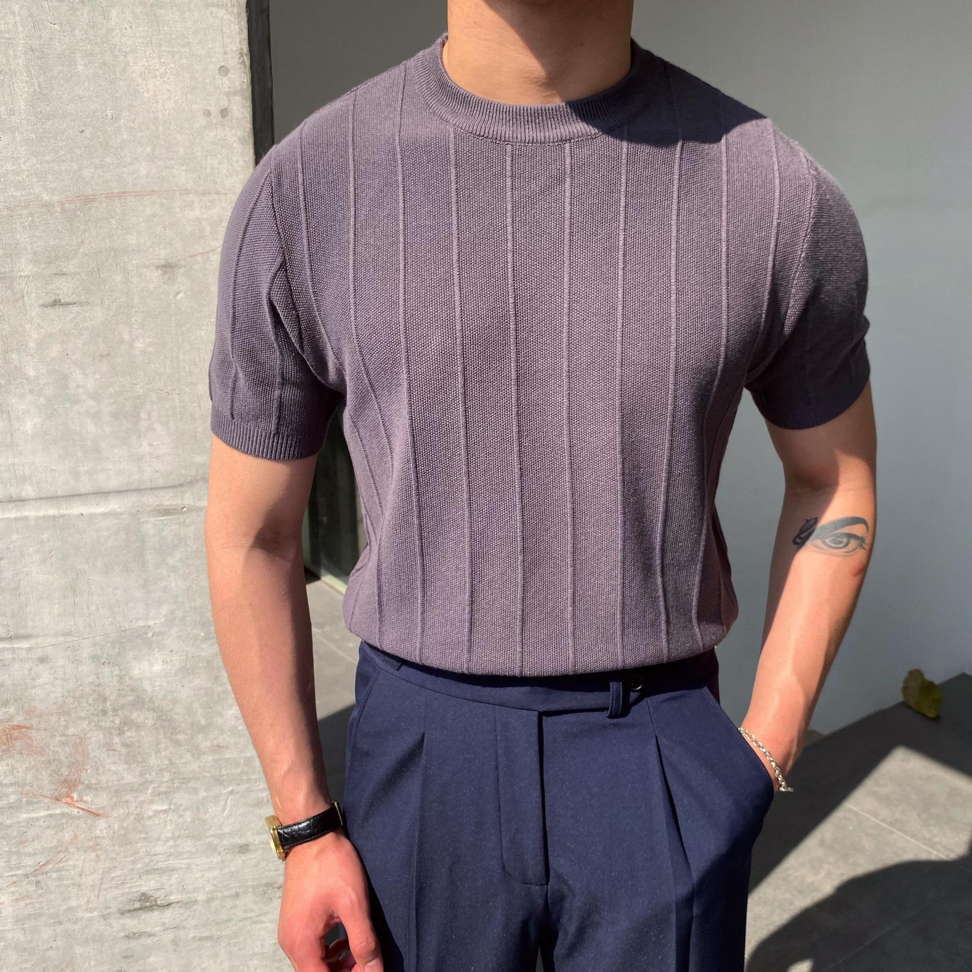 Cannes T-Shirt gerippt - Altes Geld