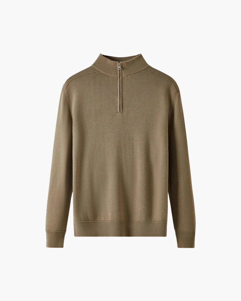 Cesare Pullover mit halbem Reißverschluss - Altes Geld