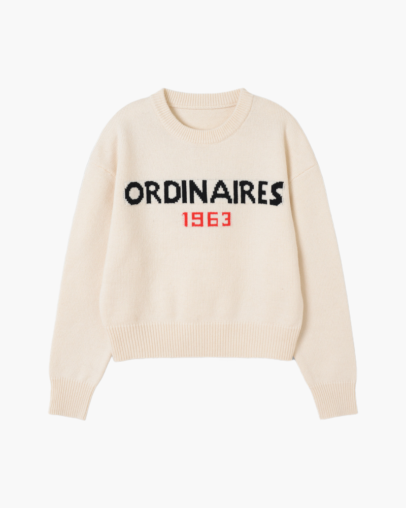 Retro-Alphabet-Strickpullover - Altes Geld