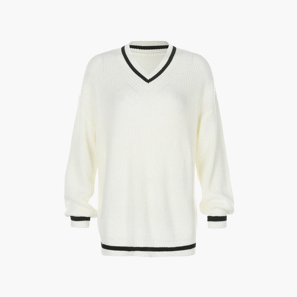 Oversize-Pullover mit V-Ausschnitt - Altes Geld